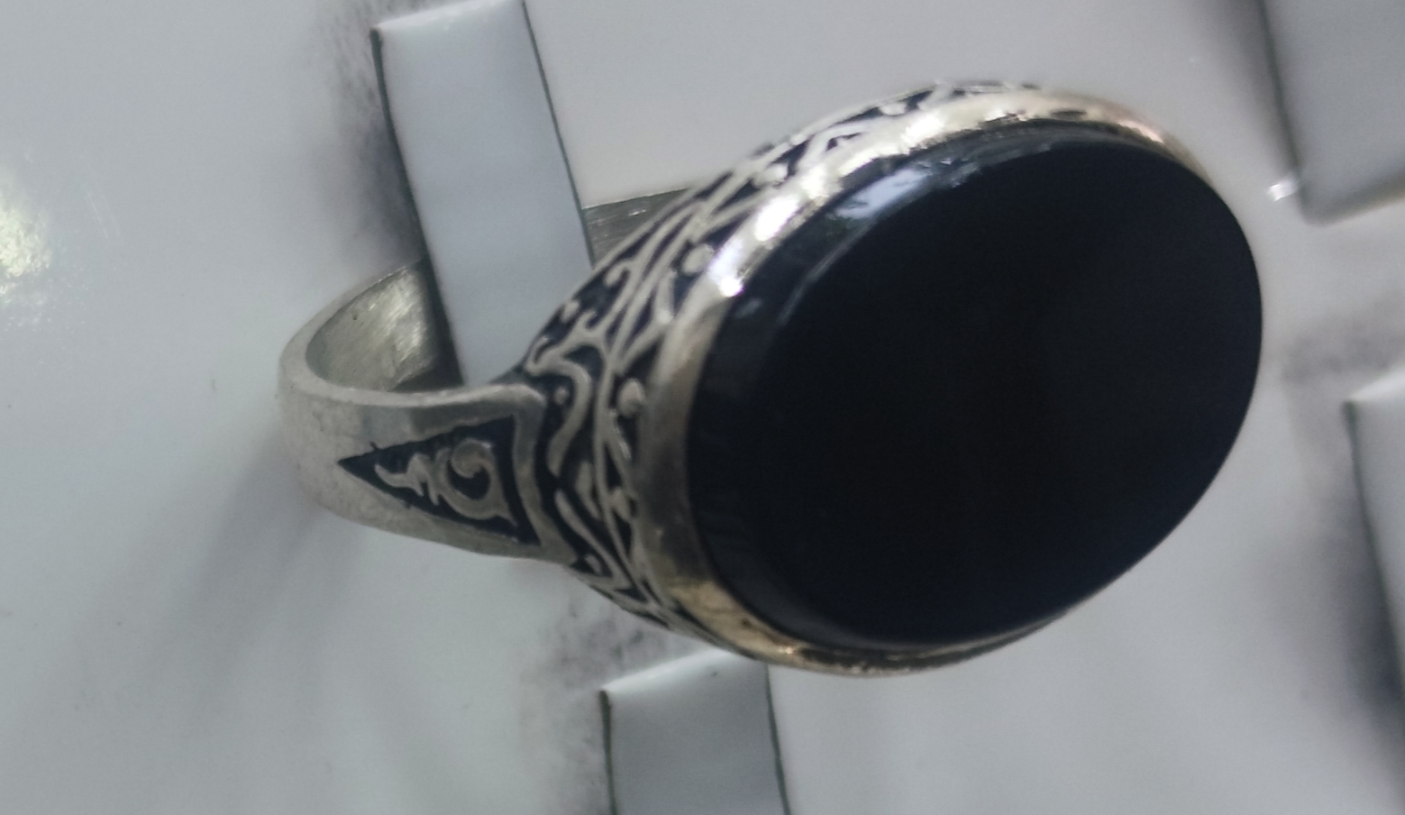 انگشتر مردانه عقیق مشکی